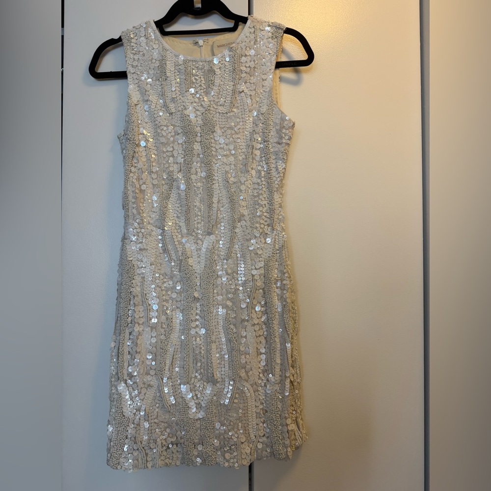 Elegant Sequin Dress in White